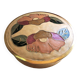 Round box enamelled brass floral decoration of India