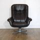 Fauteuil scandinave en cuir 1970