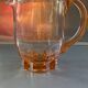 Vintage pink moulded glass water pitcher, 40-50s.