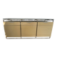 Buffet modulaire laqué champagne et acier chromé, années 80-90