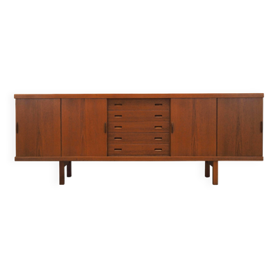 Buffet en teck avec portes coulissantes, Danemark, années 1960.