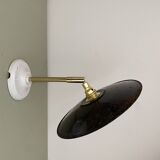 Vintage lampshade wall light in enamelled sheet metal (ref 2)