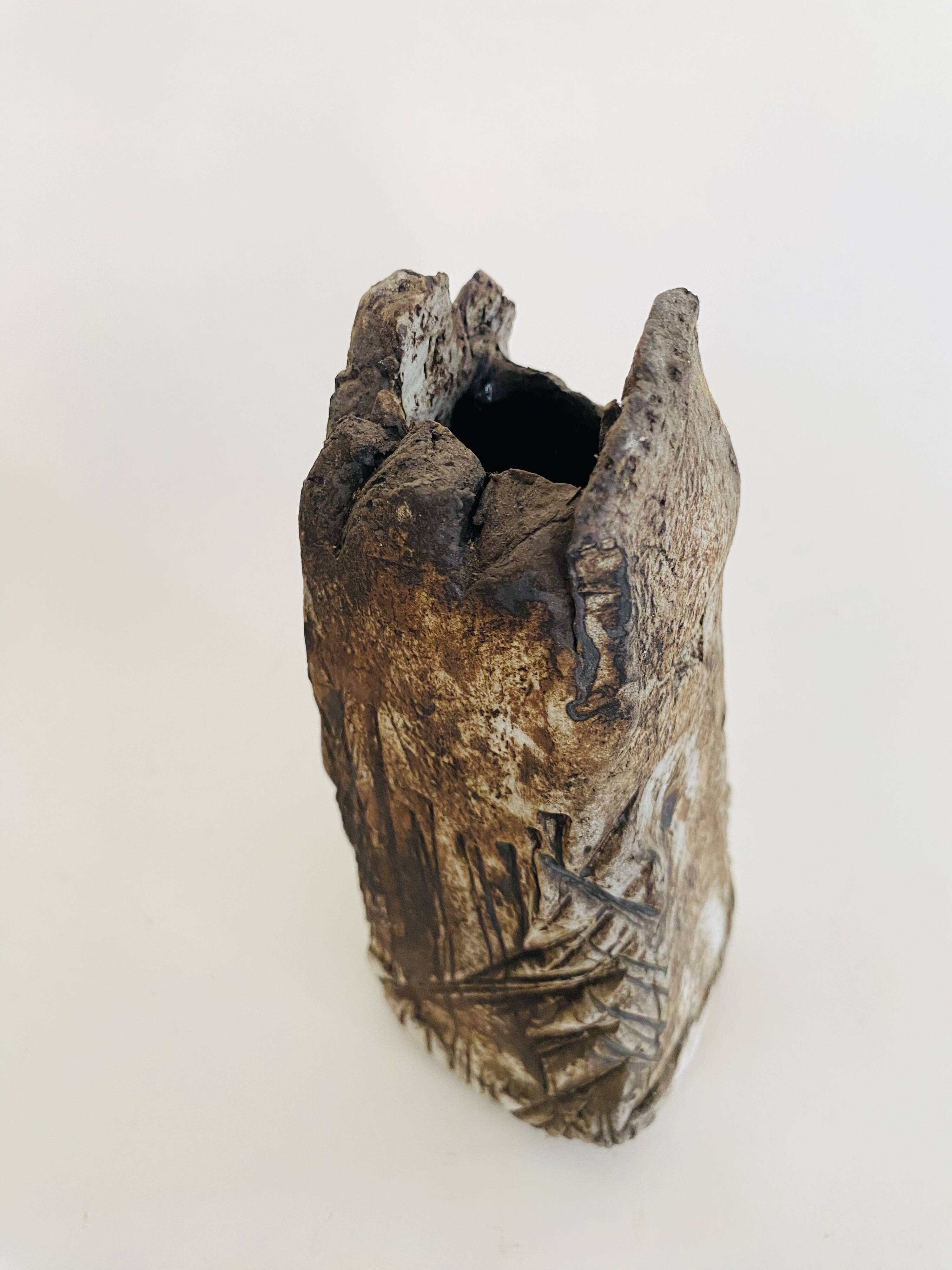 Vase wabi sabi terre cuite raku