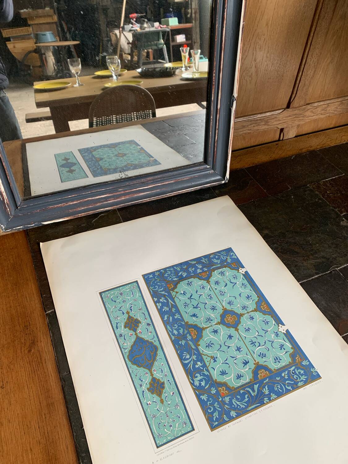 Lithographie ancienne orientale - Ornements de la Perse