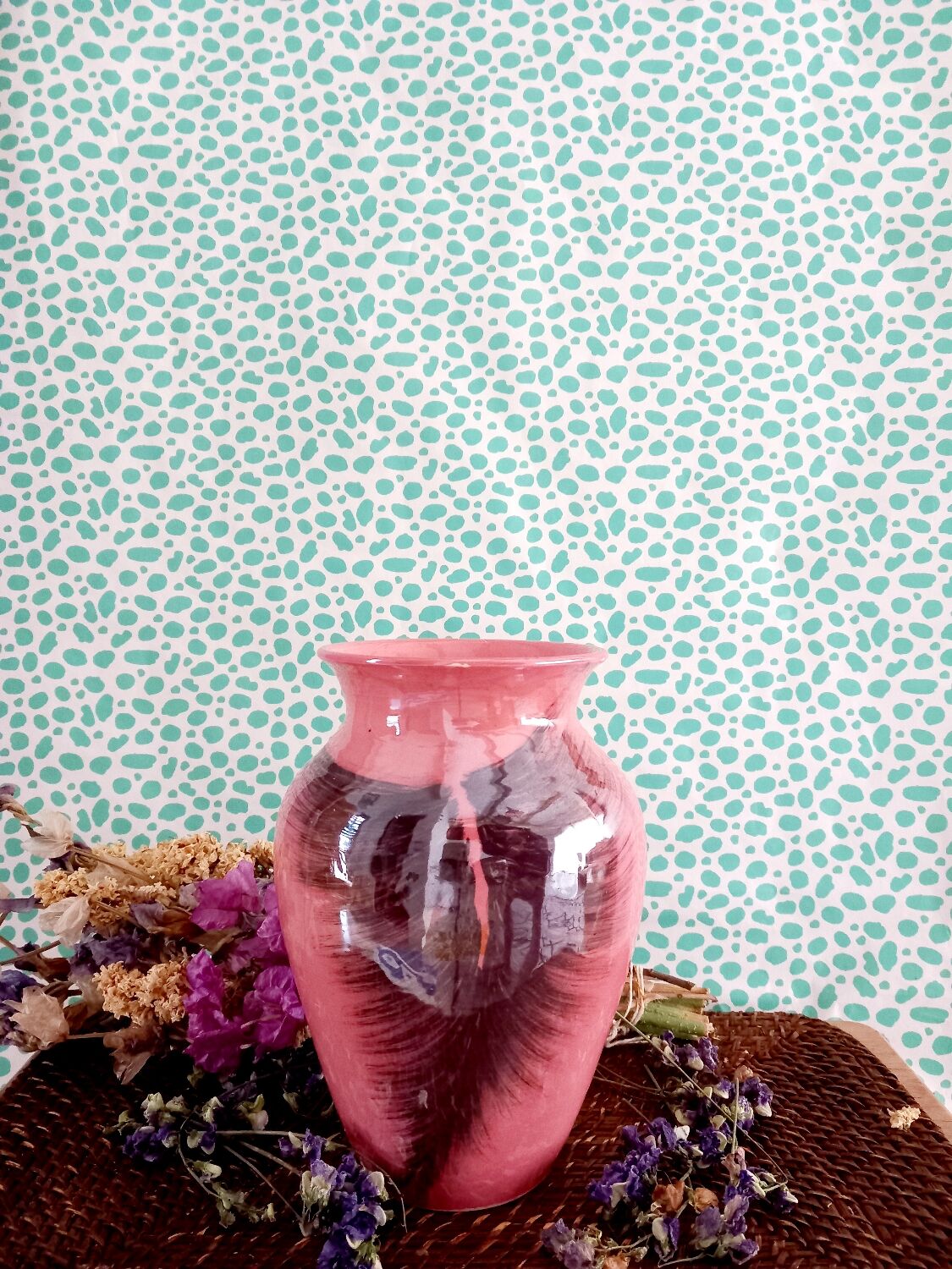 Vase faïence irisé