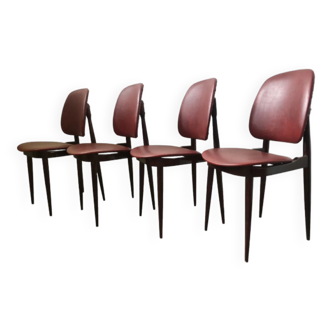 Set of 4 design chairs Pegasus vintage Baumann edition 1960s