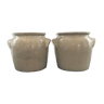 Pair of beige sandstone pots