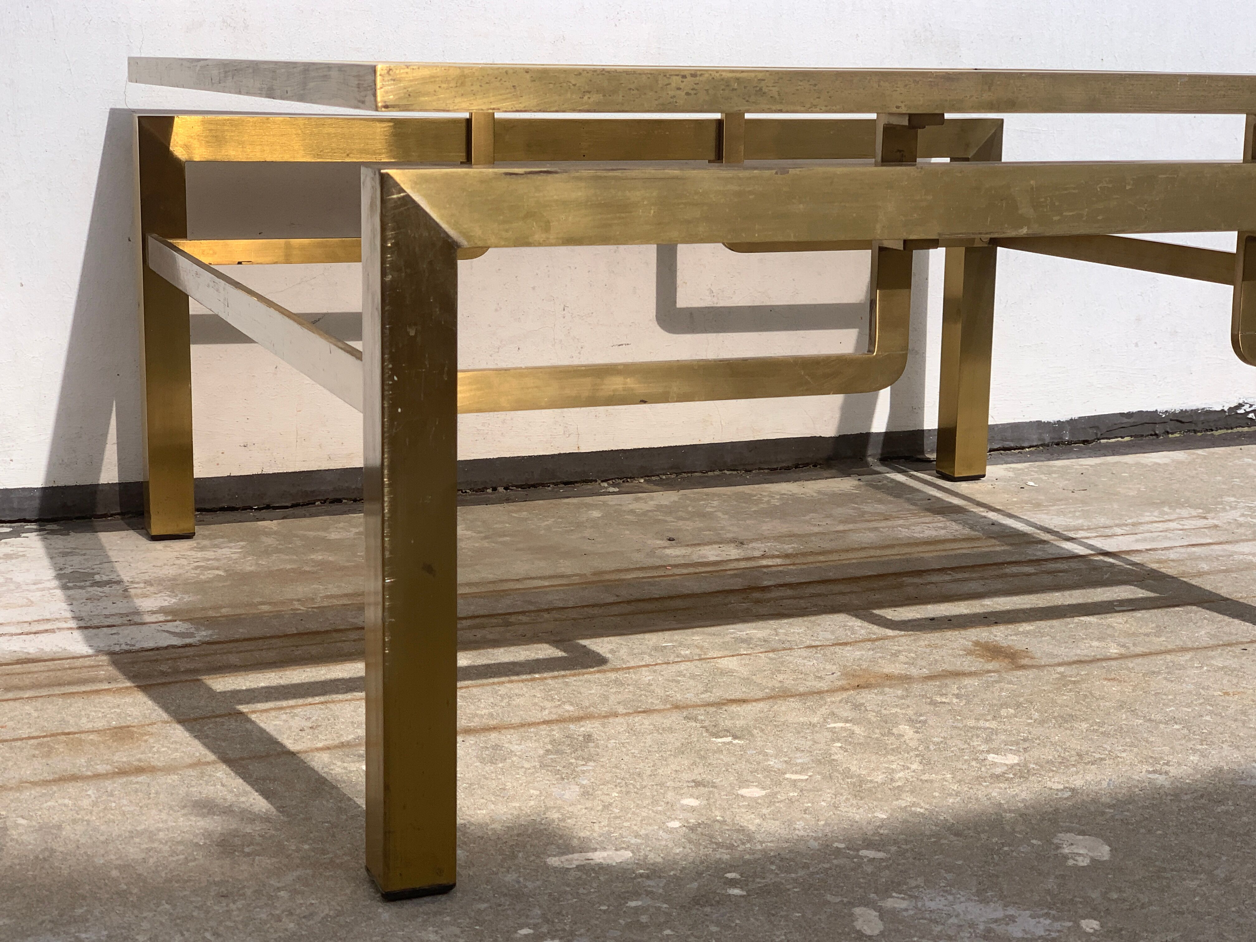 Guy Lefèvre's gilded metal coffee table for Maison Jansen, 1970