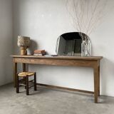 Solid oak work table console 220cm