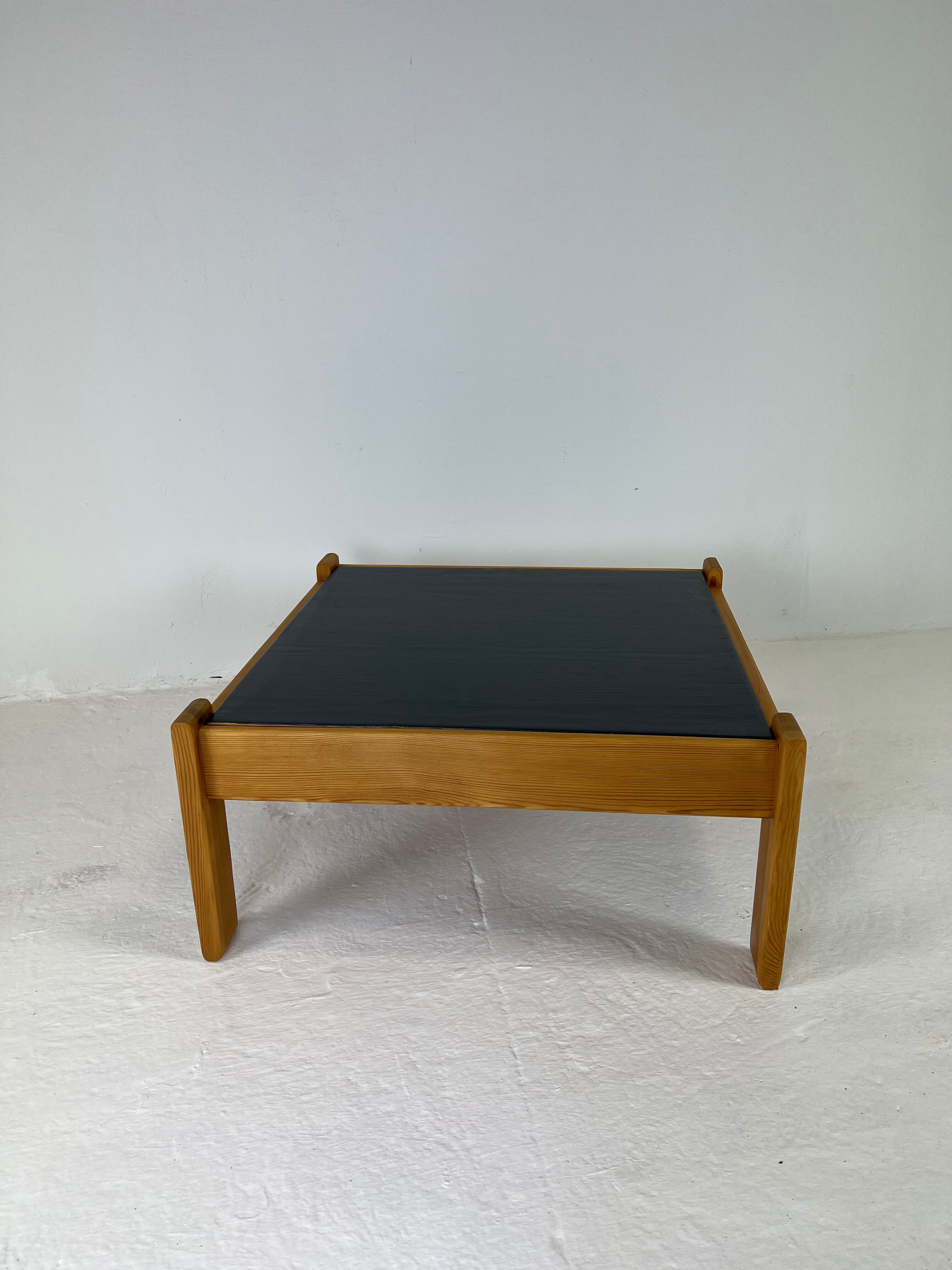 Modernist two-sided beech coffee table, 70s