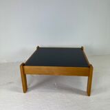 Modernist two-sided beech coffee table, 70s