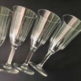 6 flûtes à champagne ciselées