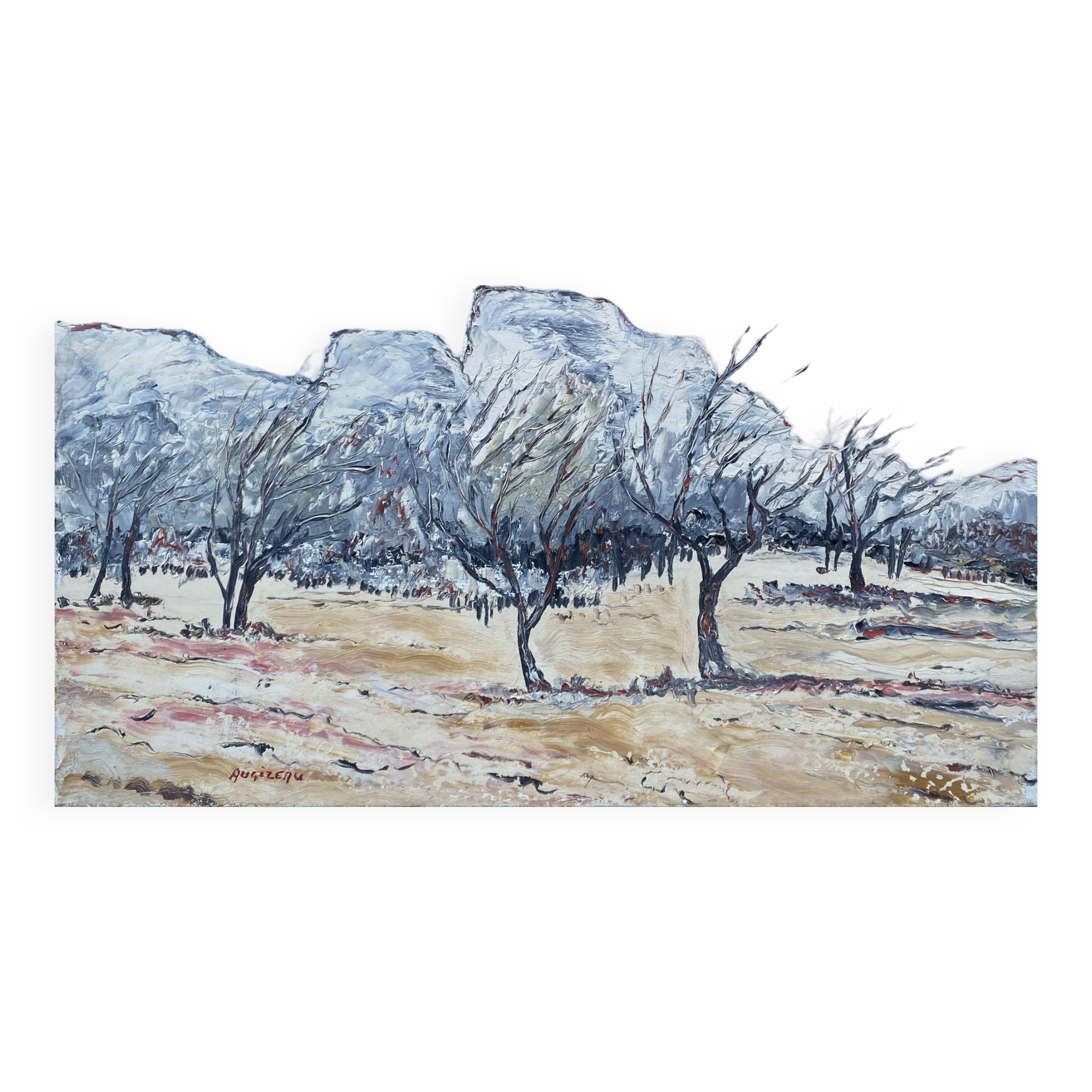 HST painting Maurice Agizeau (born in 1945) "Les Baux de Provence"