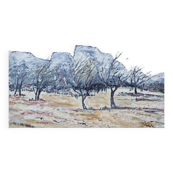 Tableau HST Maurice Agizeau (né en 1945) ''Les Baux de Provence