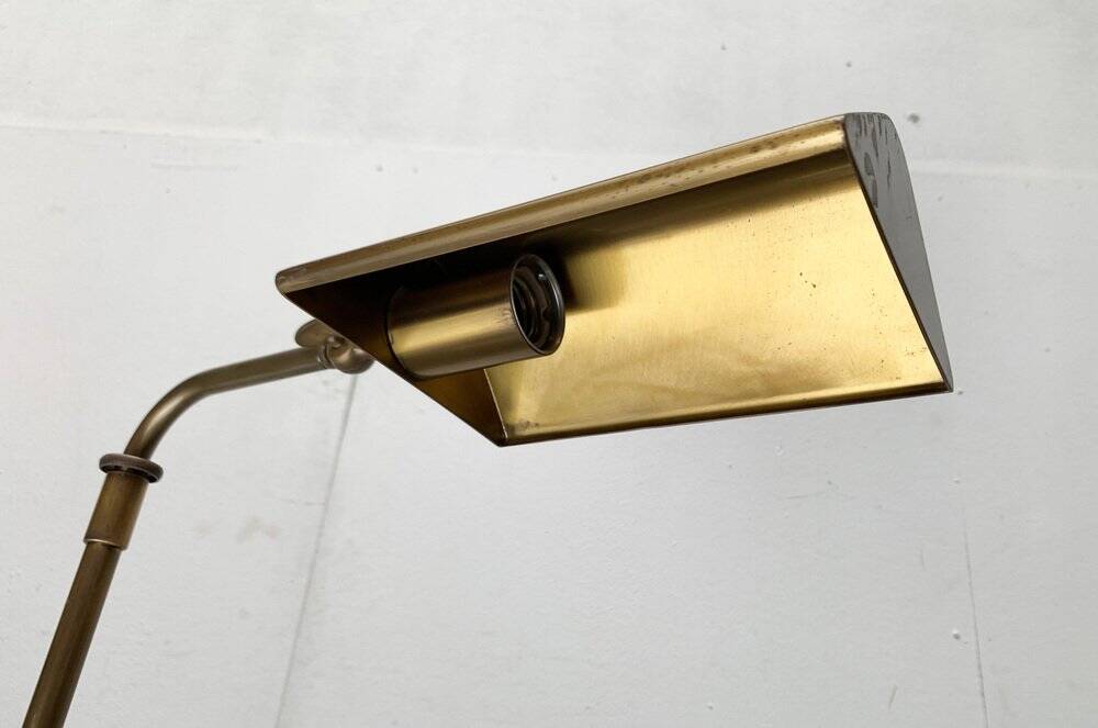 Vintage Hollywood Regency floor lamp in German brass by Florian Schulz.