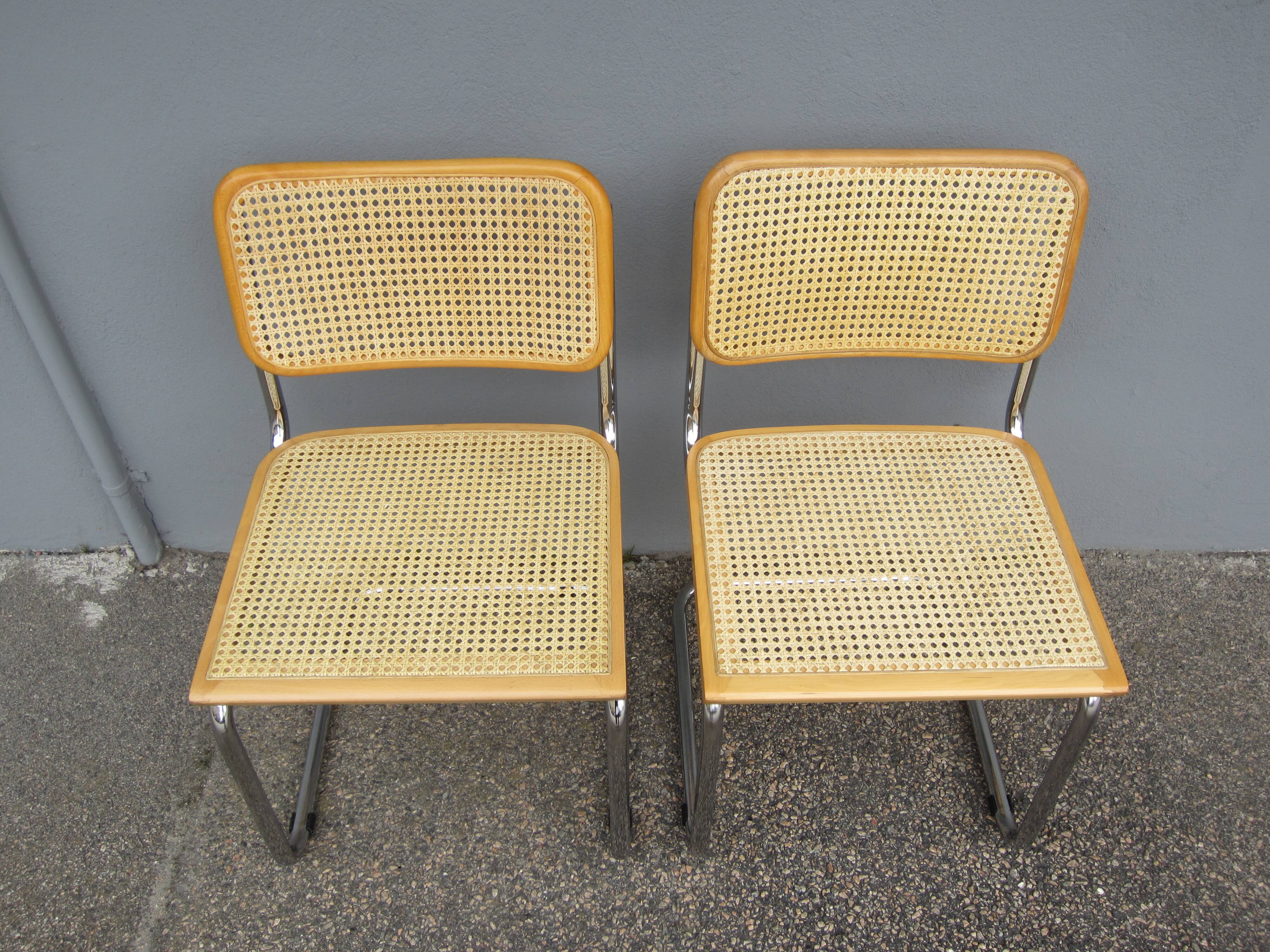Pair of Cesca B32 Marcel Breuer chairs