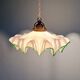 Art Deco pendant light in scalloped white opaline, 1920-30