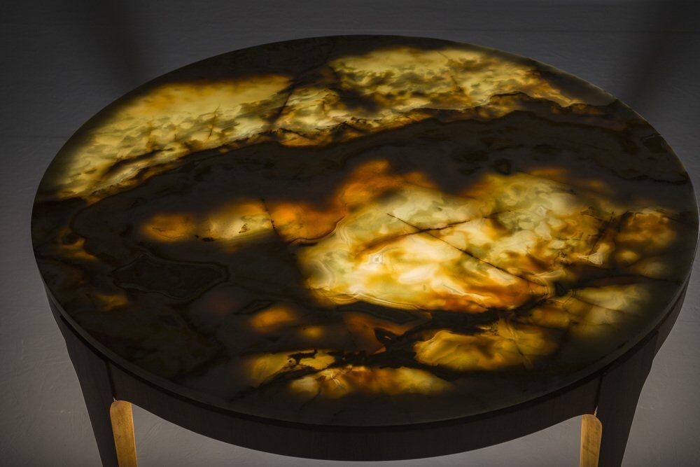 Mid-century coffee table in onyx from Ilse Mobel, 1960s