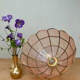 Vintage pink mother-of-pearl lampshade pendant light