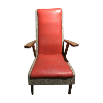 Fauteuil skaï années 70