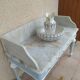 Vanity unit, wooden and marble dressing table in Louis XVI style.