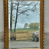 Large bevelled mirror, wood and gilded stucco, Louis XVI style - 140 x 100 cm