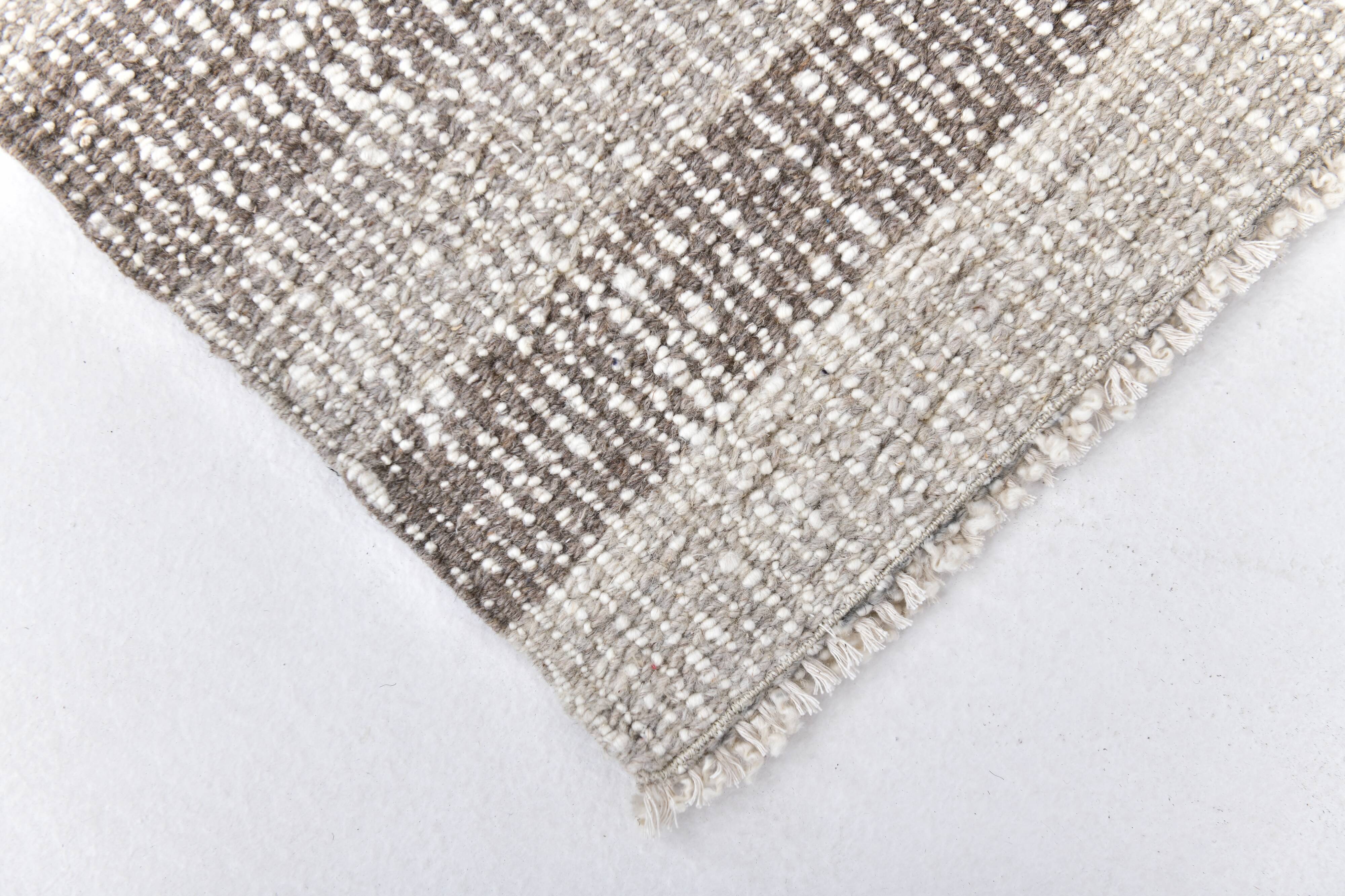 Brown Cream Runner rug, wool corridor kilim carpet  71x246 cm