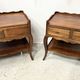 Louis XV style bedside table in solid walnut, 20th century.