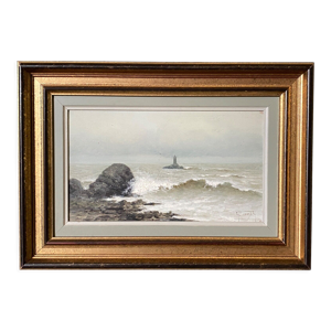 Huile sur carton Paysage - maurice