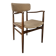 Fauteuil suédois en bois et tissu marron