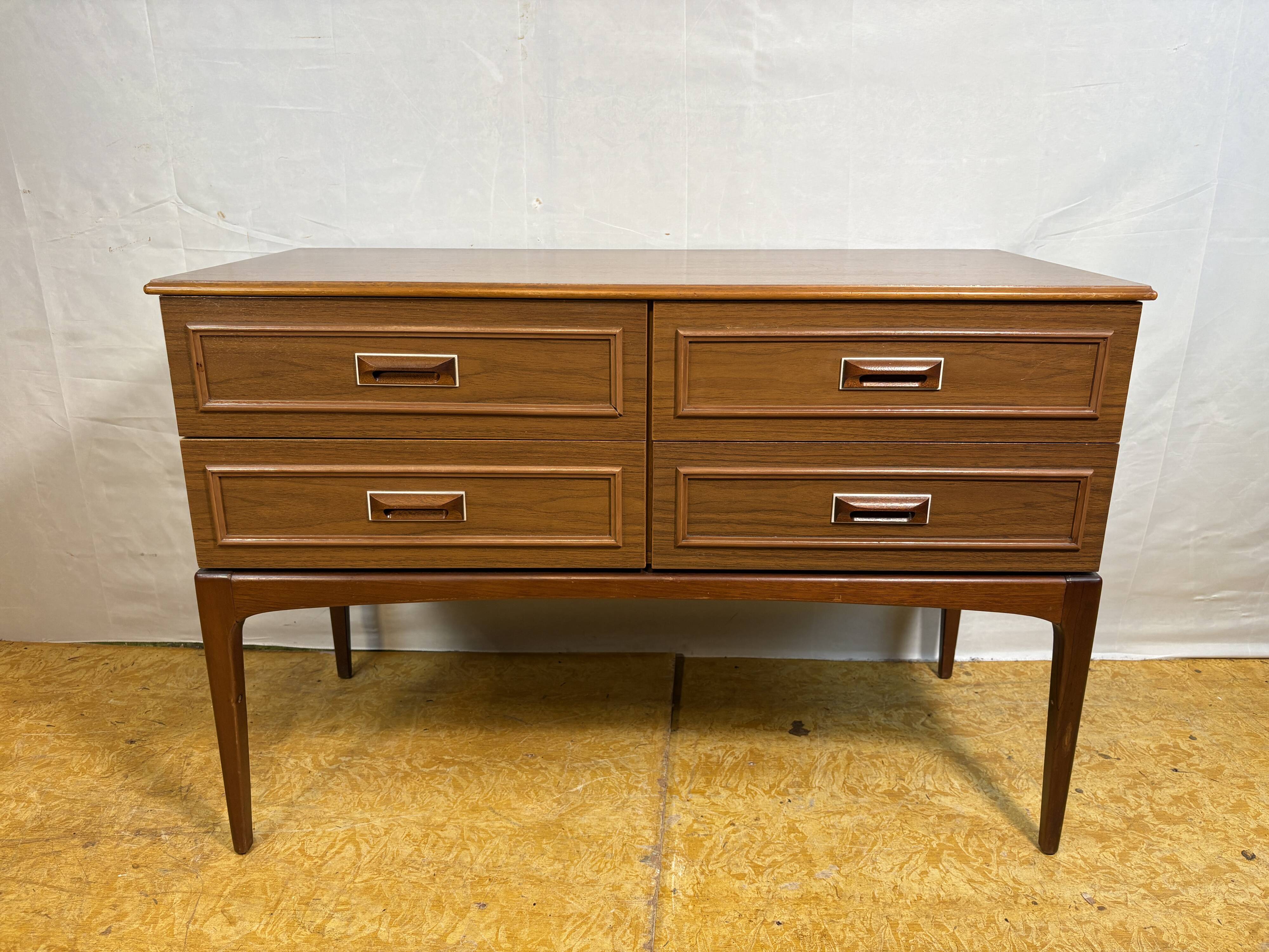 Mid-Century Retro Vintage Sideboard by Europa Furniture 1960  Four Drawers