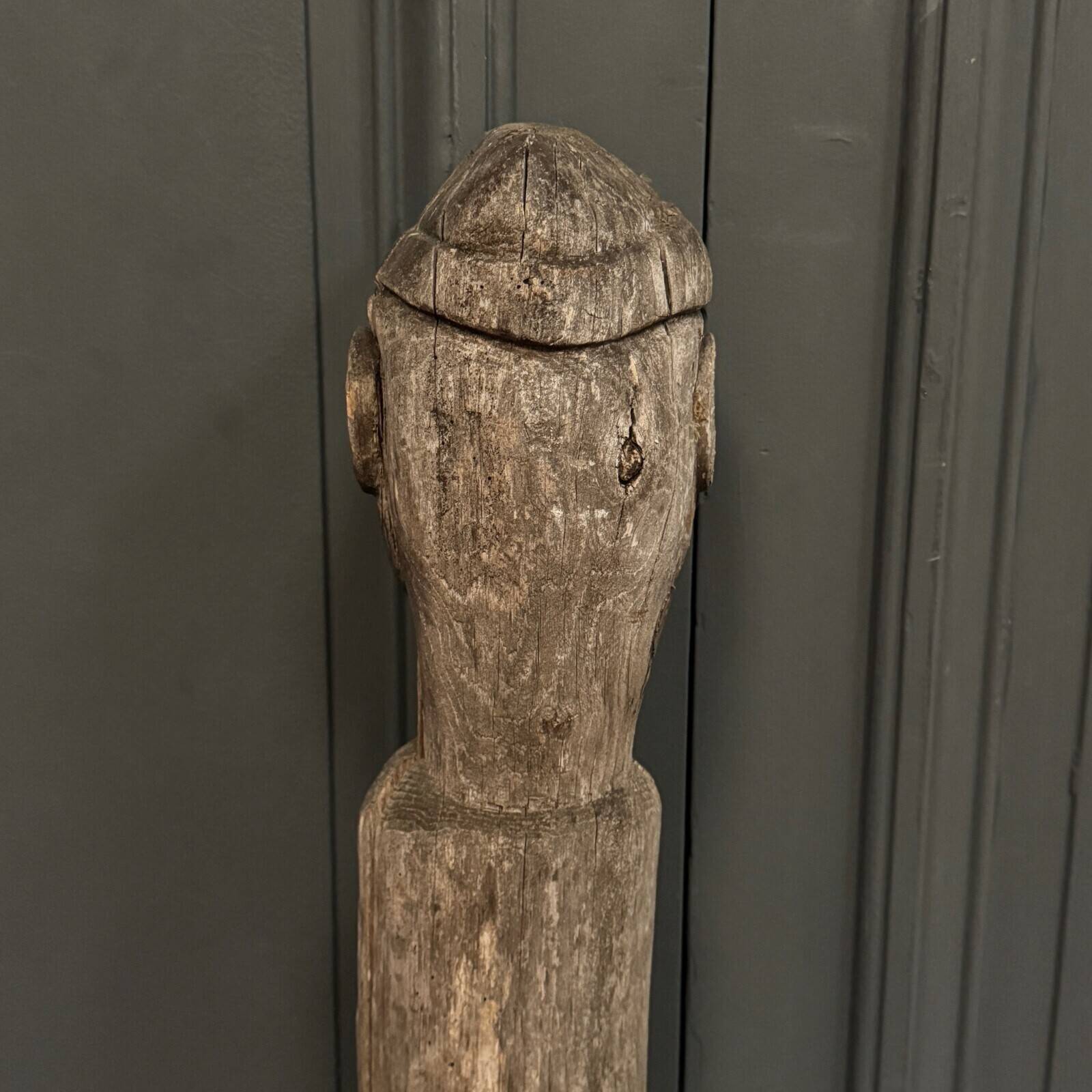 3 wooden folk art totems representing the three wise men, mid-20th century