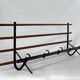 Coat rack 1950 metal and vintage wood