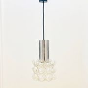 Mid Century Bubble Glass & Chrome Ceiling Light/Pendant by Helena Tynell for Limburg, Germany, 1960s
