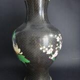 Vase in Chinese partitioned enamel butterflies