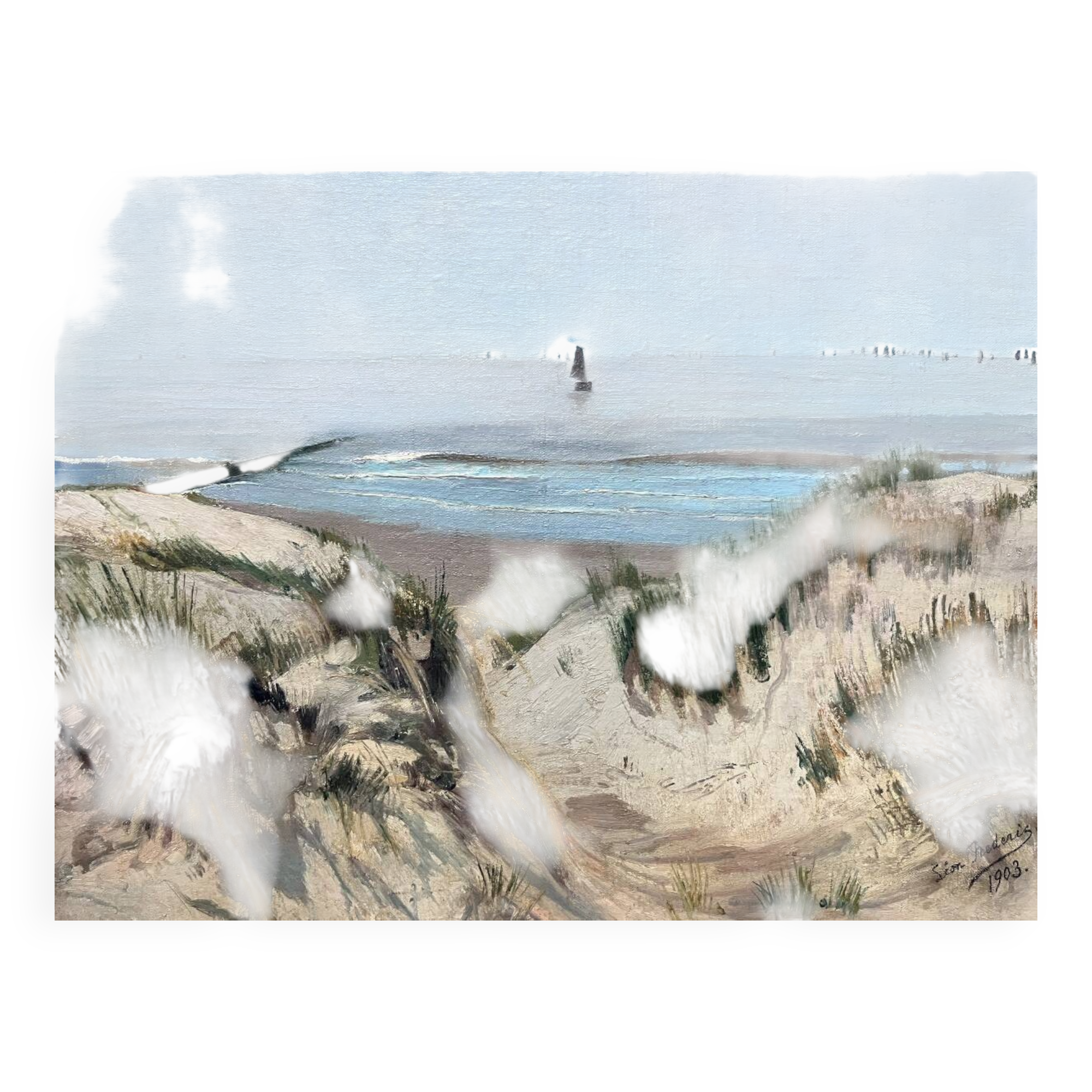 Léon Frédéric (1856-1940) Dune Landscape, oil on canvas signed