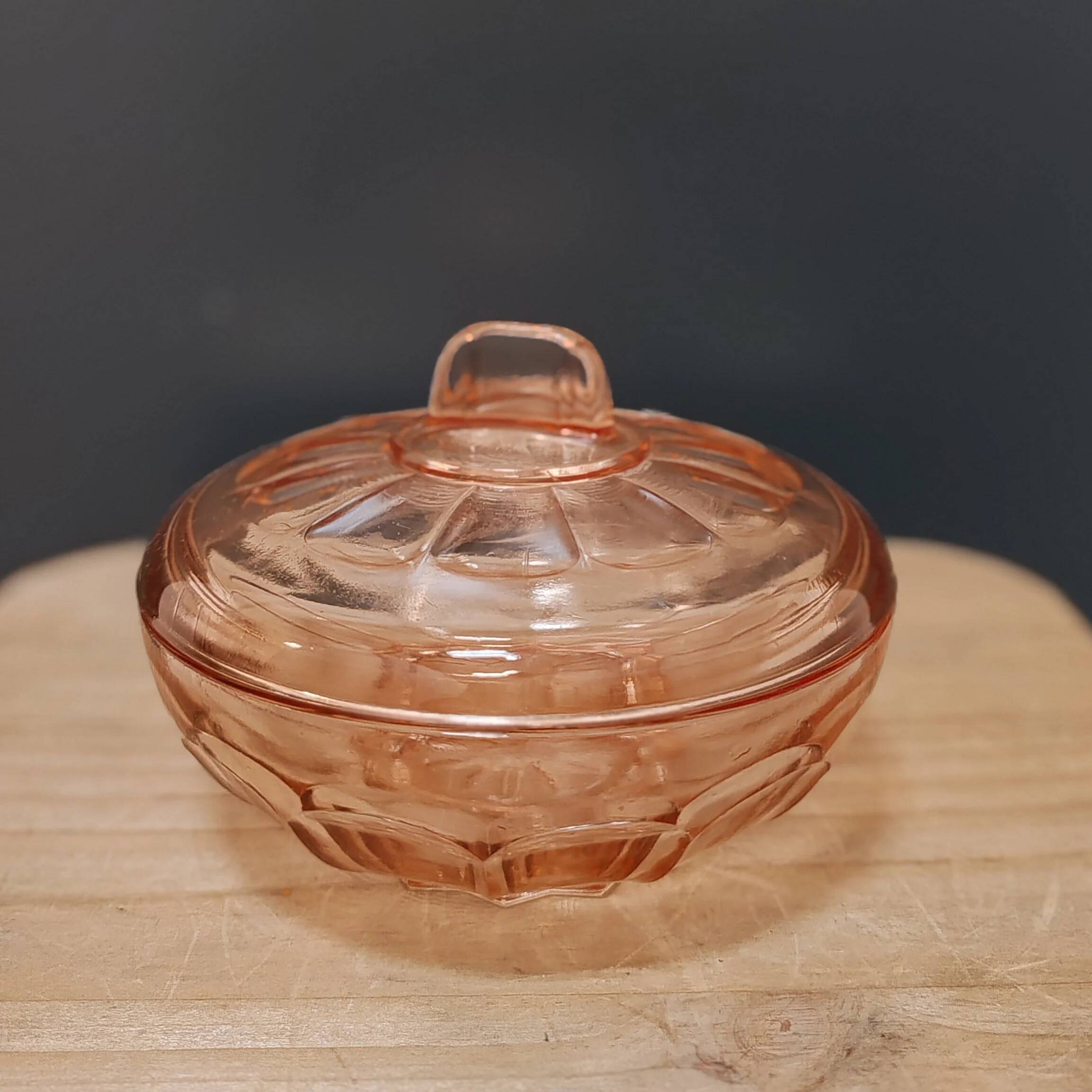 Pink sugar bowl