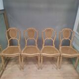 Set of 4 Napoleon III caned chairs