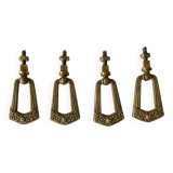 Set of 4 brass pull handles
