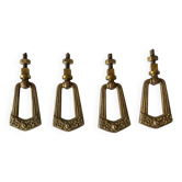 Set of 4 brass pull handles