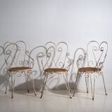 Anciennes chaises de jardin avec accoudoirs (1920). Ensemble de 3 pièces