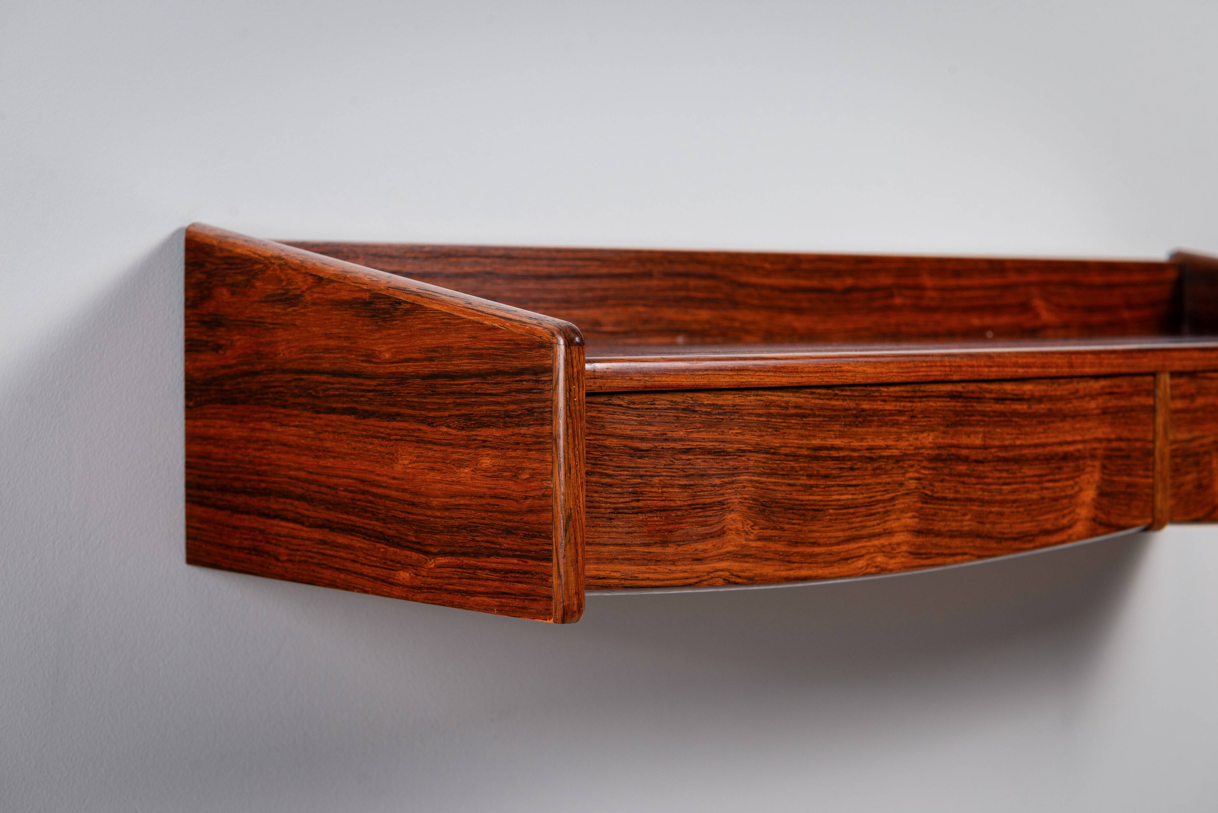 Rosewood wall console with two drawers