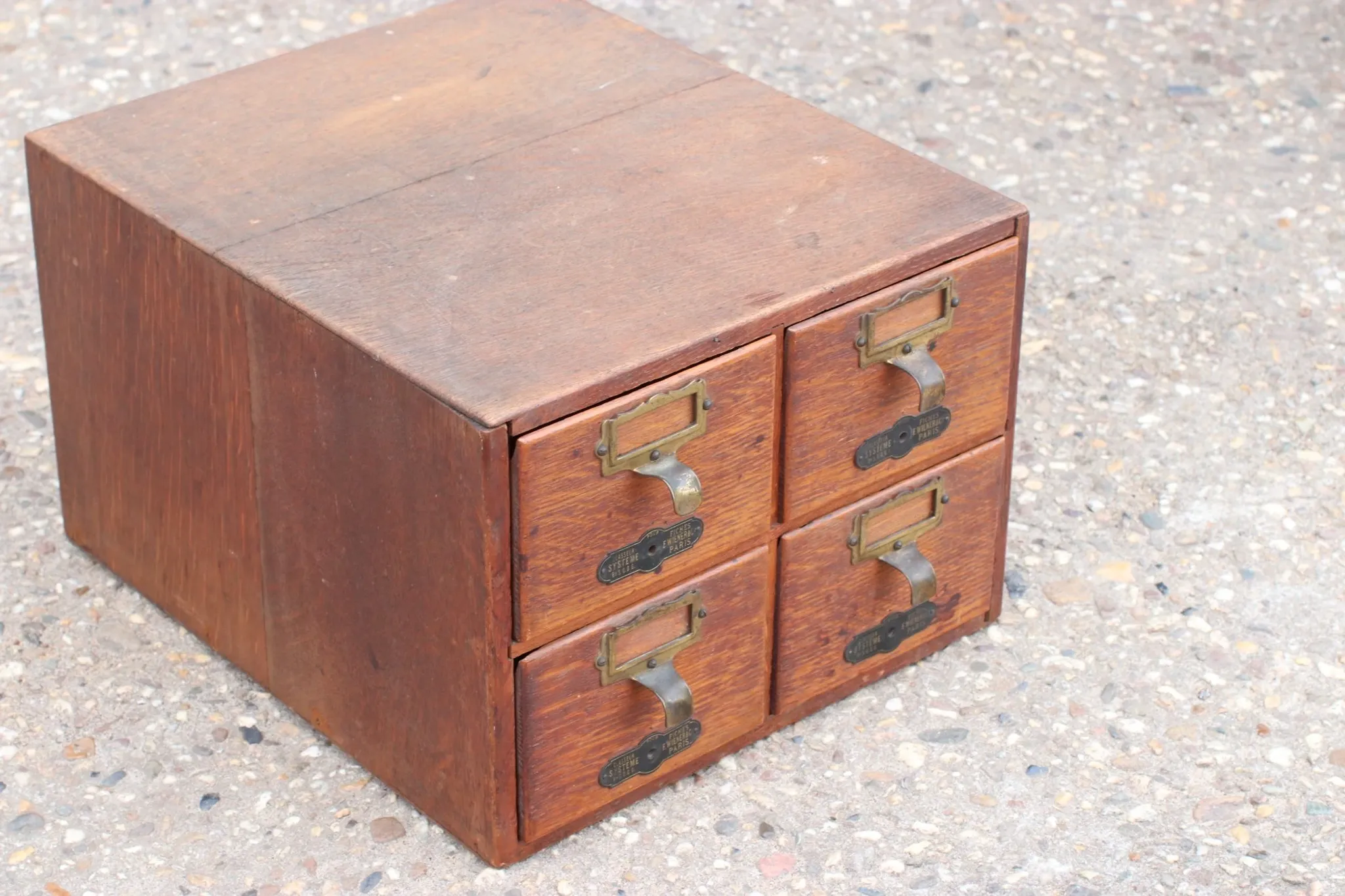 French oak card index cabinet with four drawers – circa 1910