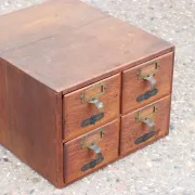 French oak card index cabinet with four drawers – circa 1910