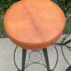 Pair of vintage metal and leather bar stools