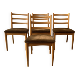 Lot de 4 chaises de salle à manger du milieu des années 1970 par Schreiber