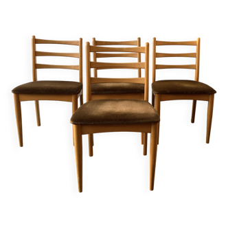 Lot de 4 chaises de salle à manger du milieu des années 1970 par Schreiber