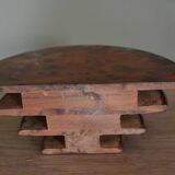 Art deco mail rack in elm magnifying glass