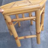 Ensemble de 3 tables gigognes vintage en bambou 70's