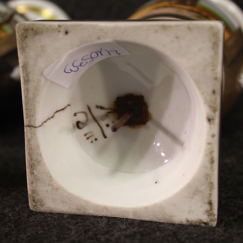 Pair of French XIXth century hand painted ceramic vases